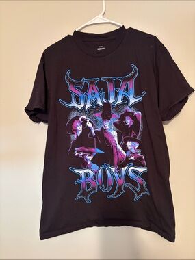 Graphic Tee - Black with Blue & Purple Print